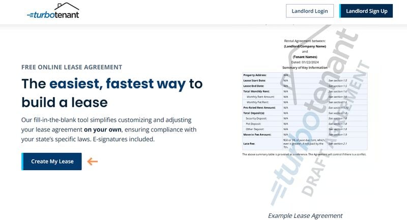 Build a lease with TurboTenant.